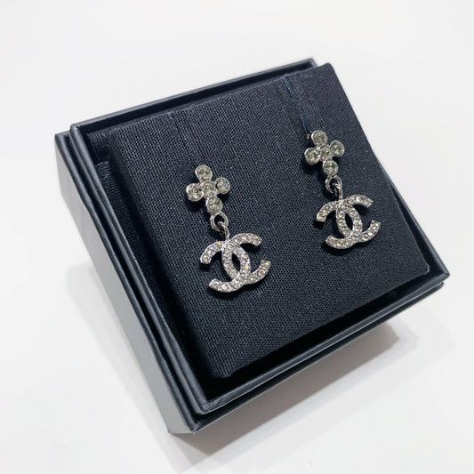 No.001620-3-Chanel Flower Street Style Crystal Coco Mark Earrings (Brand New / 全新貨品)