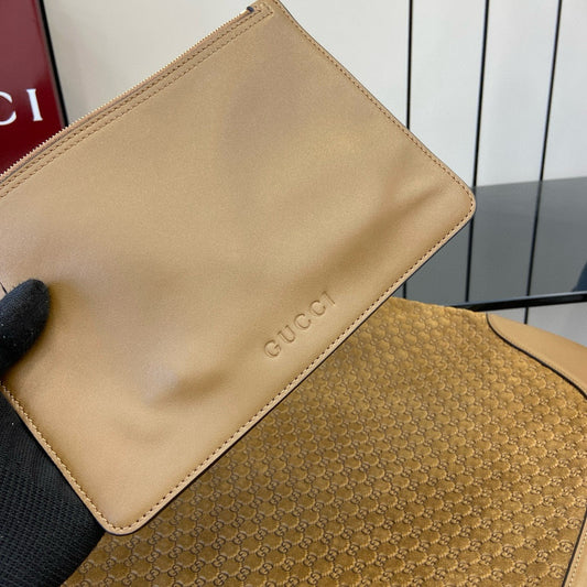 Luxury Gucci GG Tote Bag Brown Velvet Embossed and Leather