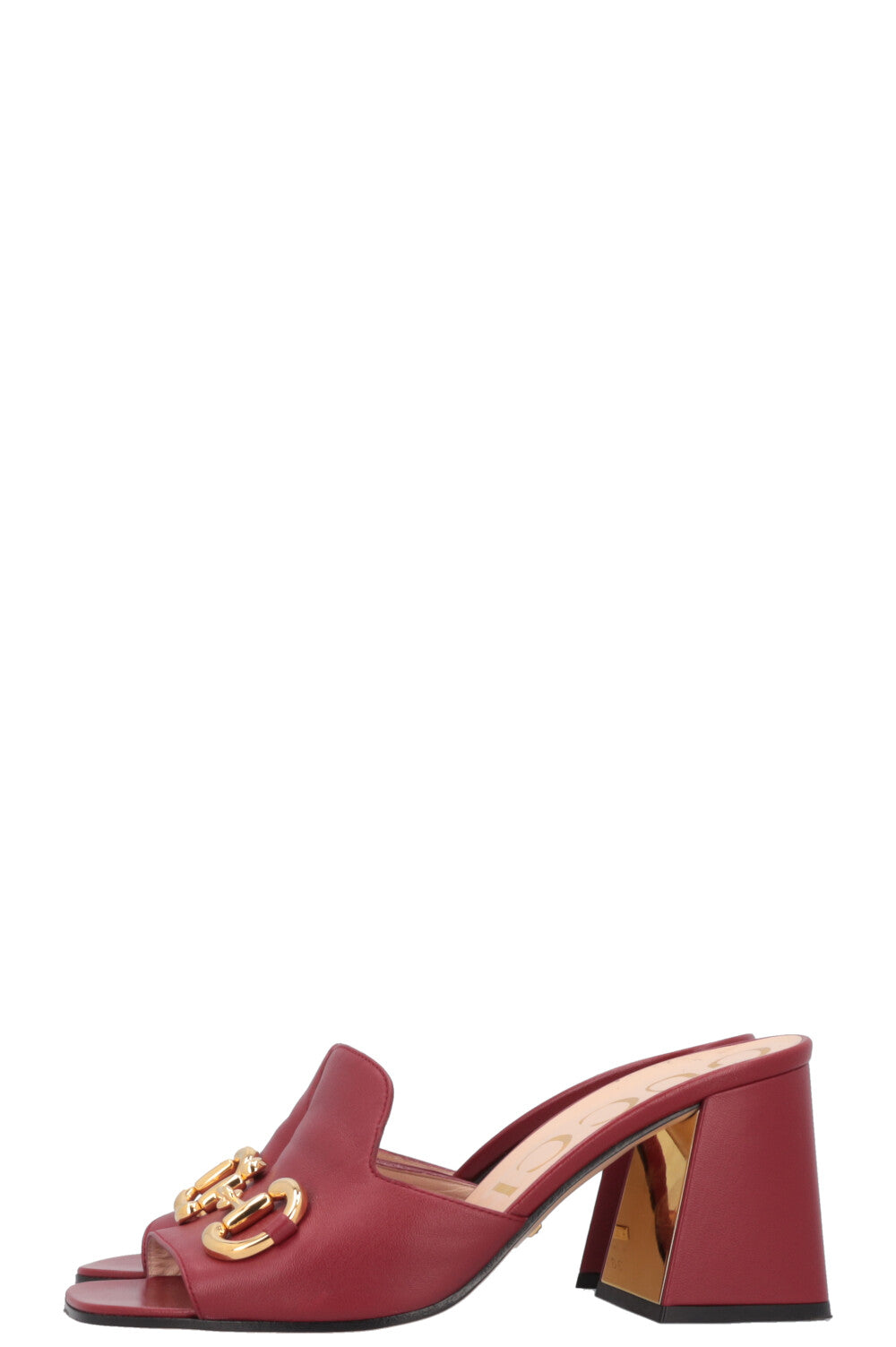 Luxury Gucci Trending 2025 Horsebit Mules Leather Red
