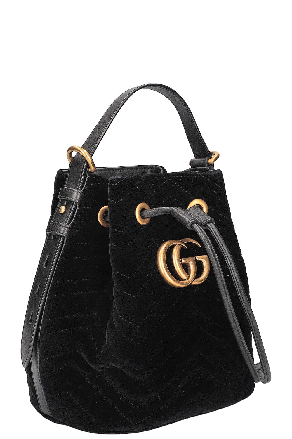 Luxury Gucci Trending 2025 Marmont Bucket Bag Velvet Black