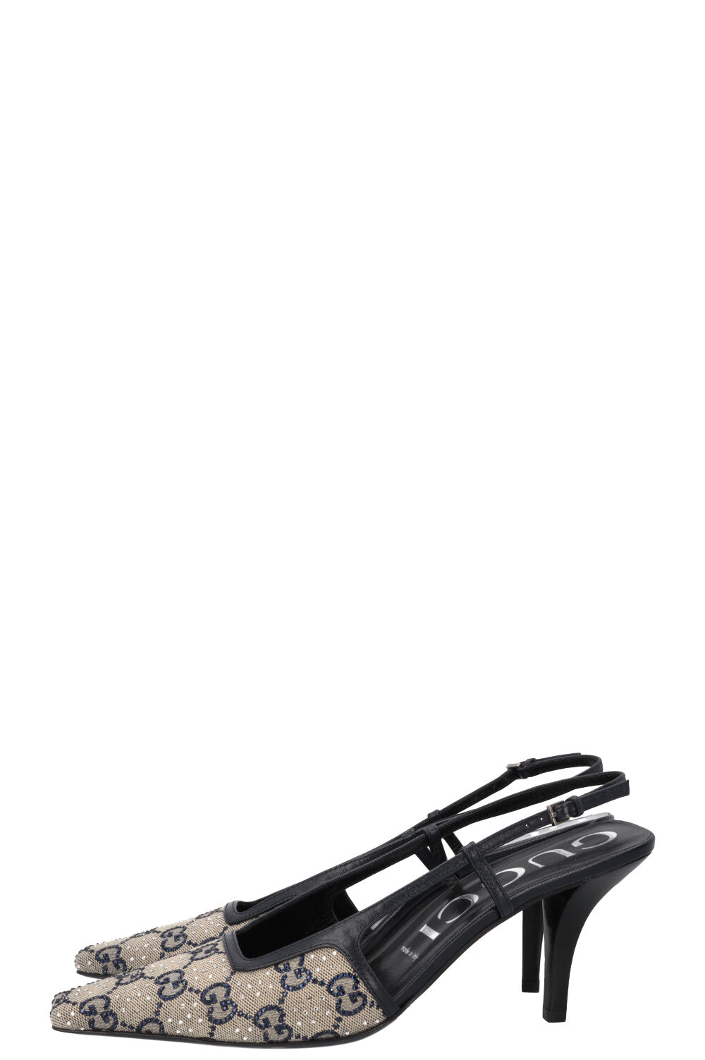 Luxury Gucci Trending 2025 Crystal GG Supreme Slingback Heels