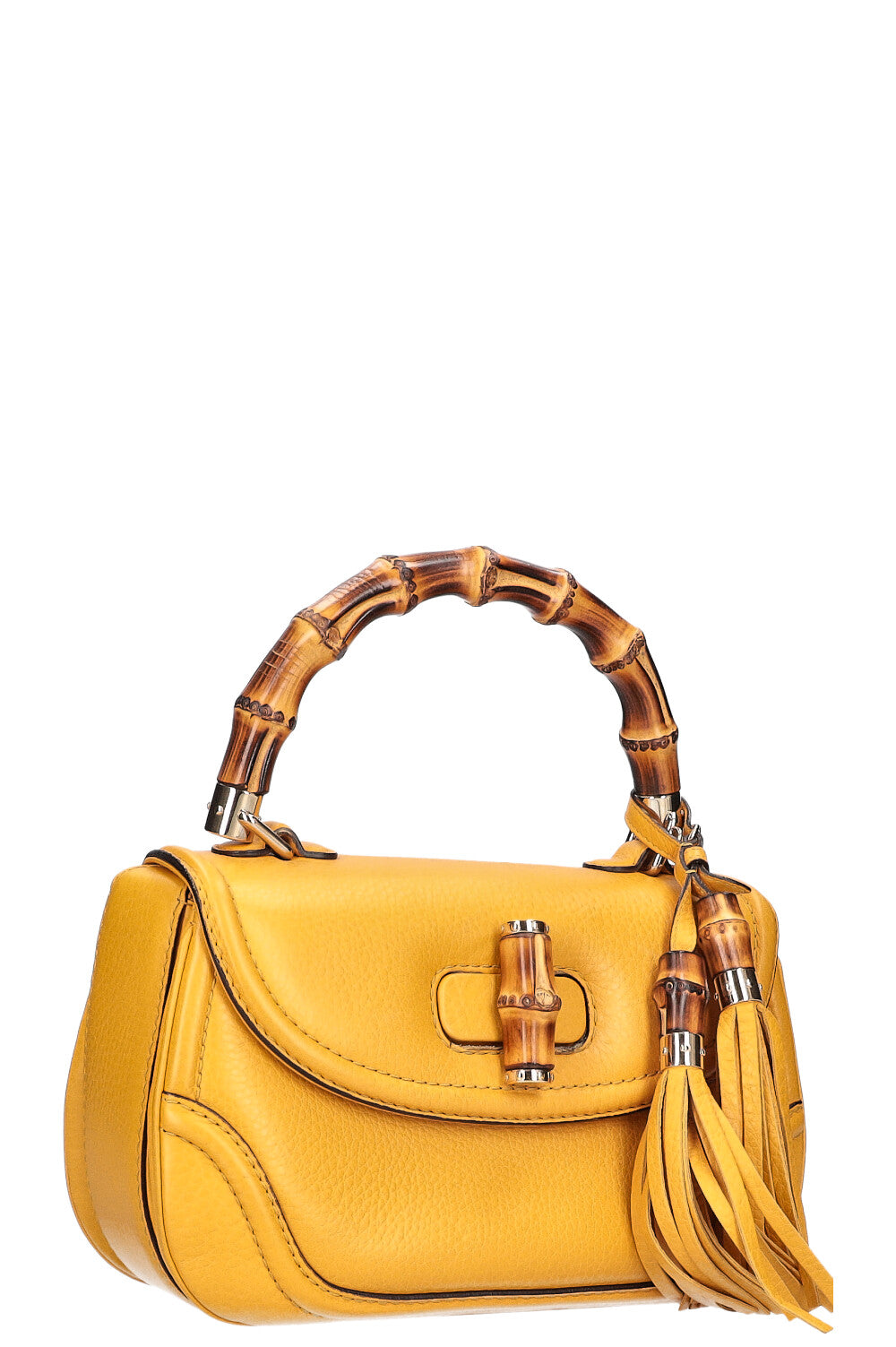 Luxury Gucci Trending 2025 1947 New Convertible Bamboo Top Handle Bag Medium Yellow