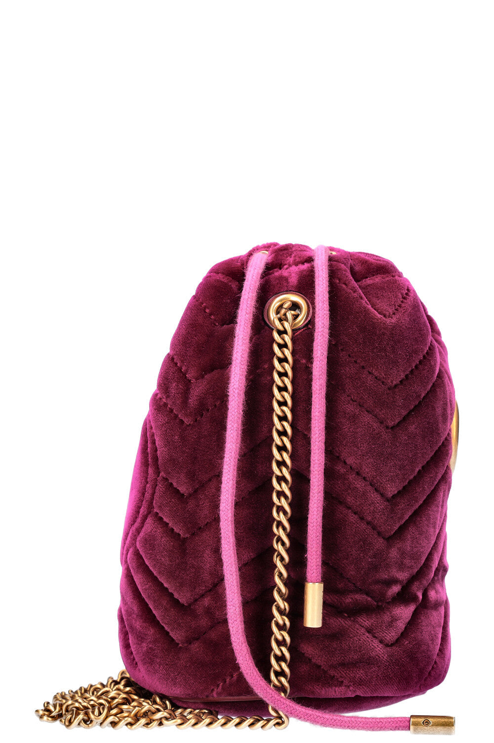 Luxury Gucci Trending 2025 Mini GG Marmont Bucket Bag Purple Velvet