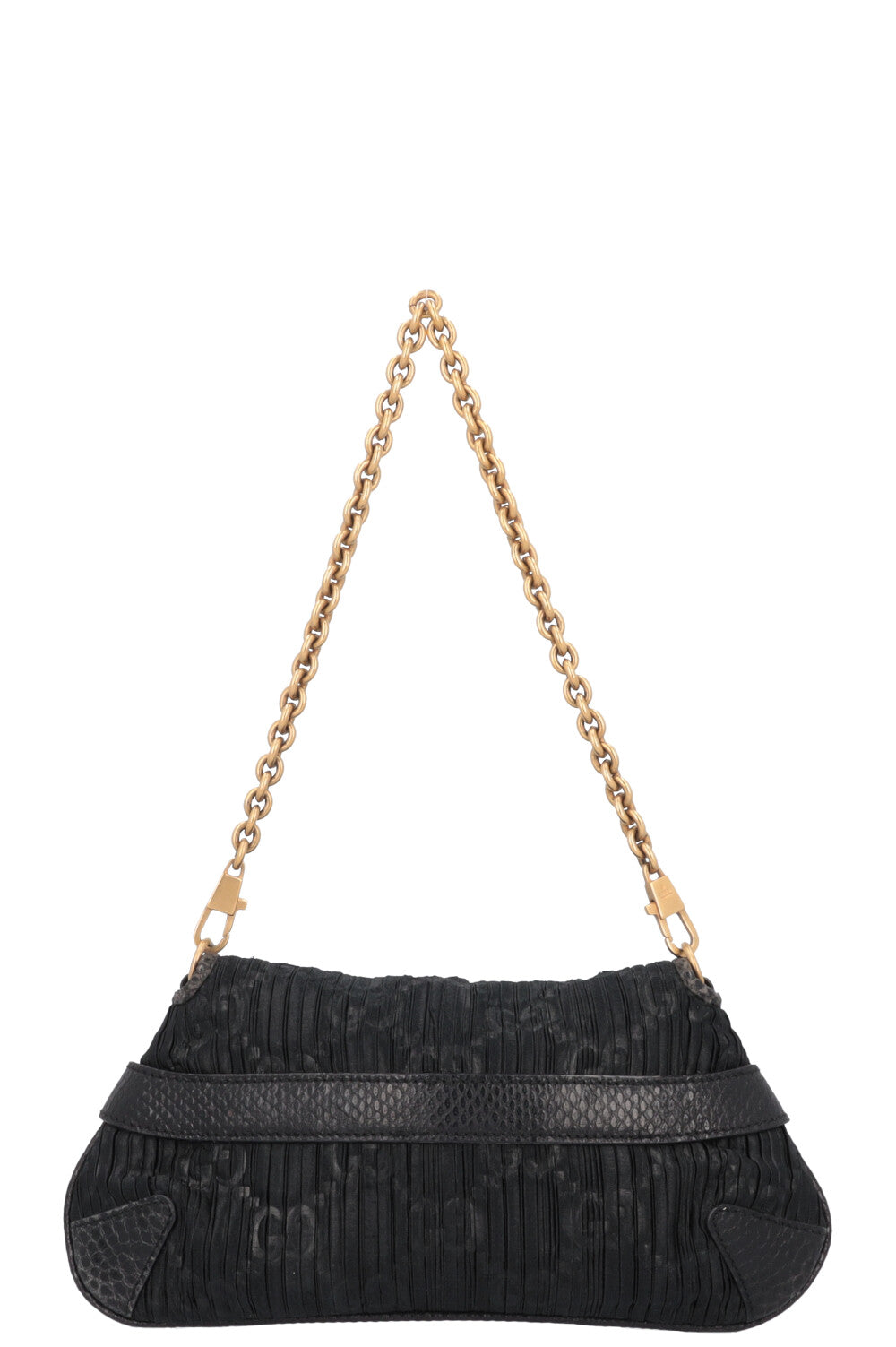 Luxury Gucci Trending 2025 Micro Horsebit Handbag Satin Python Black