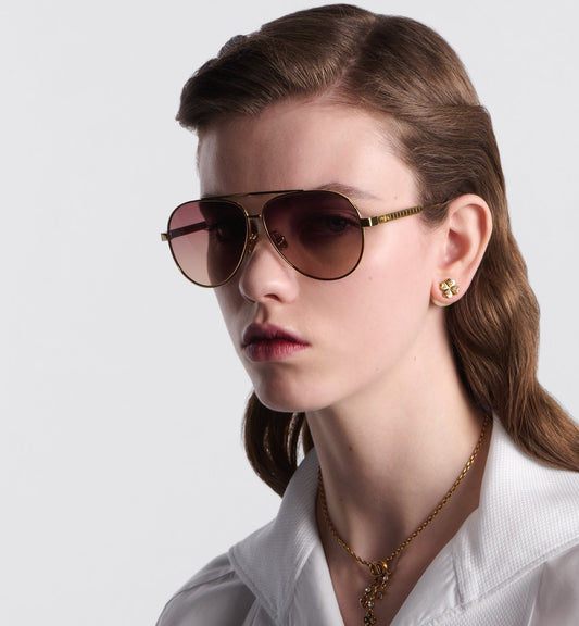 Luxury Diorcannage A1U Gradient Brown To Pink Pilot Sunglasses