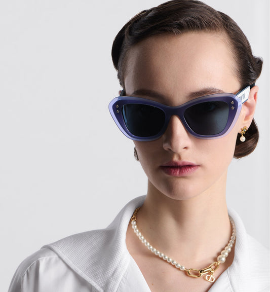 Luxury Diorpacific B3U Transparent Blue Butterfly Sunglasses