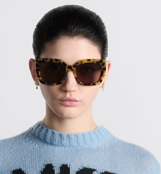 MissLuxury Dior S2I Brown And Honey Tortoiseshell-Effect Square Sunglasses