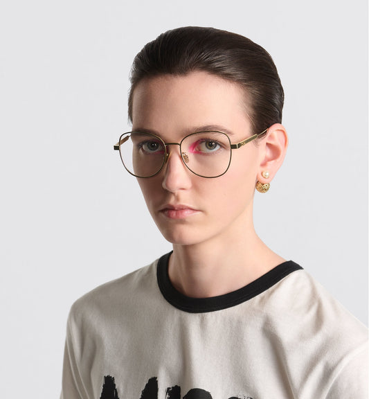 Luxury Diorcannage B1F Gold Finish Metal Butterfly Glasses With Blue Light Filter