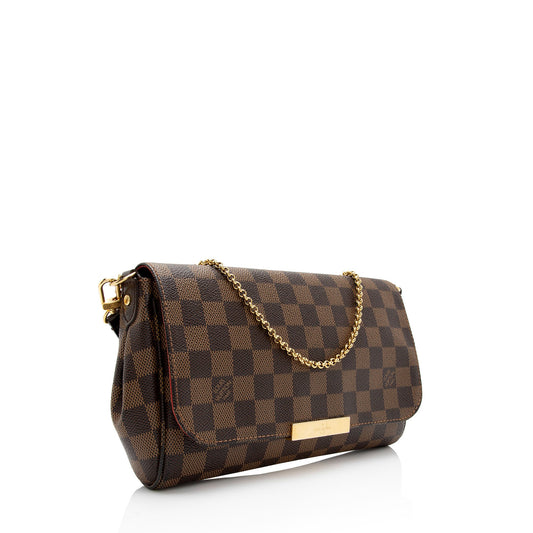 Louis Vuitton Damier Ebene Favorite MM Shoulder Bag (SHF-wPjeDv)