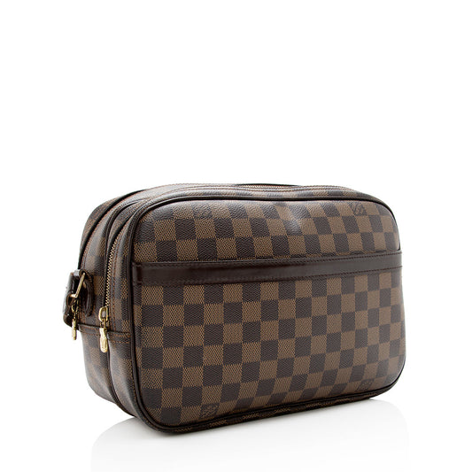 Louis Vuitton Damier Ebene Reporter PM Messenger Bag (SHF-18896)