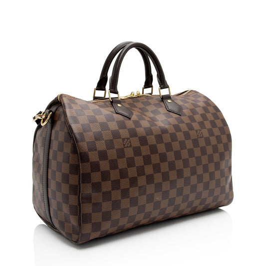Louis Vuitton Damier Ebene Speedy Bandouliere 35 Satchel (SHF-zqmgHr)