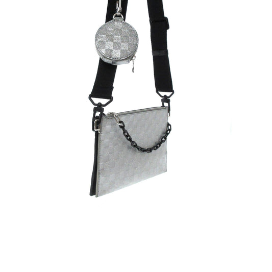 Louis Vuitton Damier Glitter Taurillon In The Loop Trio Pouch (SHG-x6woM7)