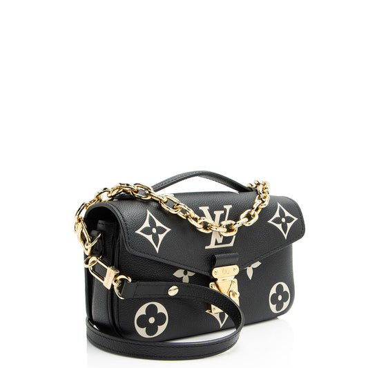 Louis Vuitton Giant Monogram Empreinte Bicolor Pochette Metis E/W Shoulder Bag