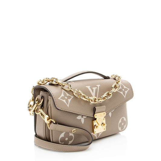 Louis Vuitton Giant Monogram Empreinte Bicolor Pochette Metis E/W Shoulder Bag