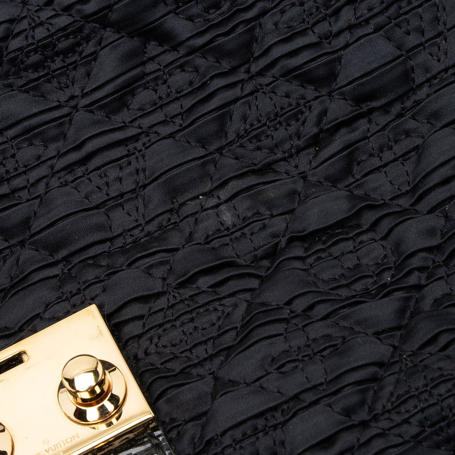 Louis Vuitton Limited Edition Monogram Satin Leather Coquette Pochette Clutch (SHF-jITFo4)