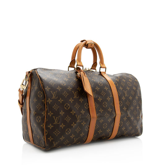 Louis Vuitton Vintage Monogram Canvas Keepall Bandouliere 45 Duffel Bag (SHF-20812)