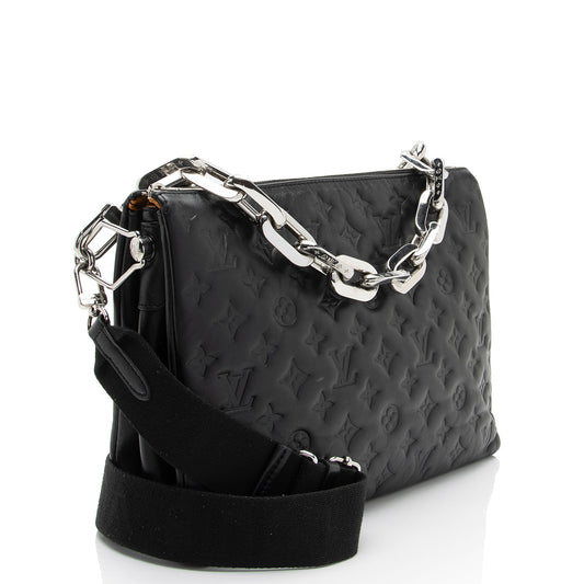 Louis Vuitton Monogram Embossed Lambskin Coussin MM Shoulder Bag (SHF-c3KGRN)