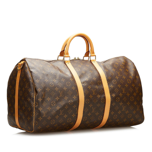 Louis Vuitton Monogram Keepall Bandouliere 55 (SHG-35771)