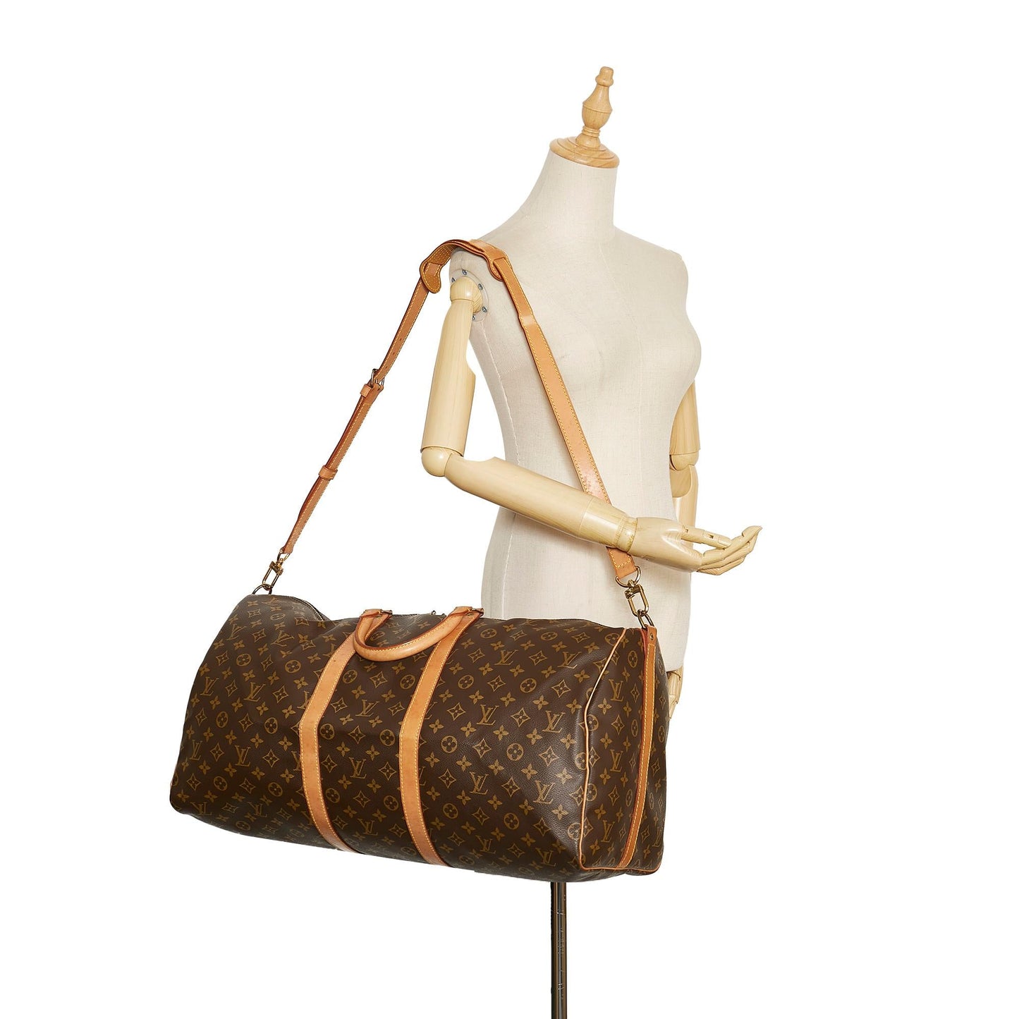 Louis Vuitton Monogram Keepall Bandouliere 55 (SHG-35784)