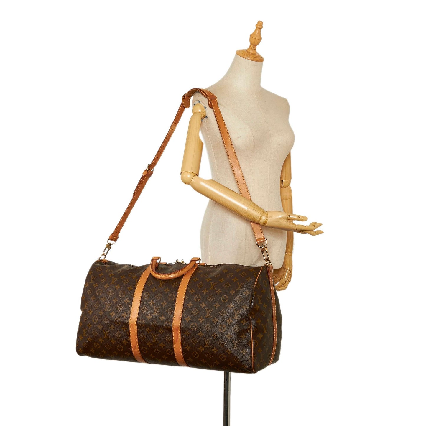 Louis Vuitton Monogram Keepall Bandouliere 55 (SHG-35836)