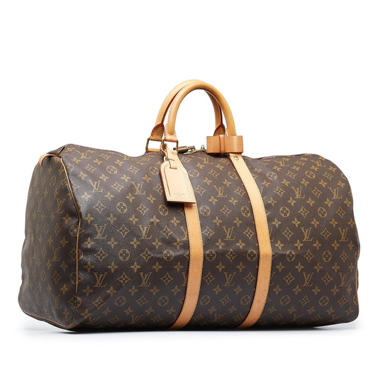 Louis Vuitton Monogram Keepall Bandouliere 55 (SHG-KBTq2a)