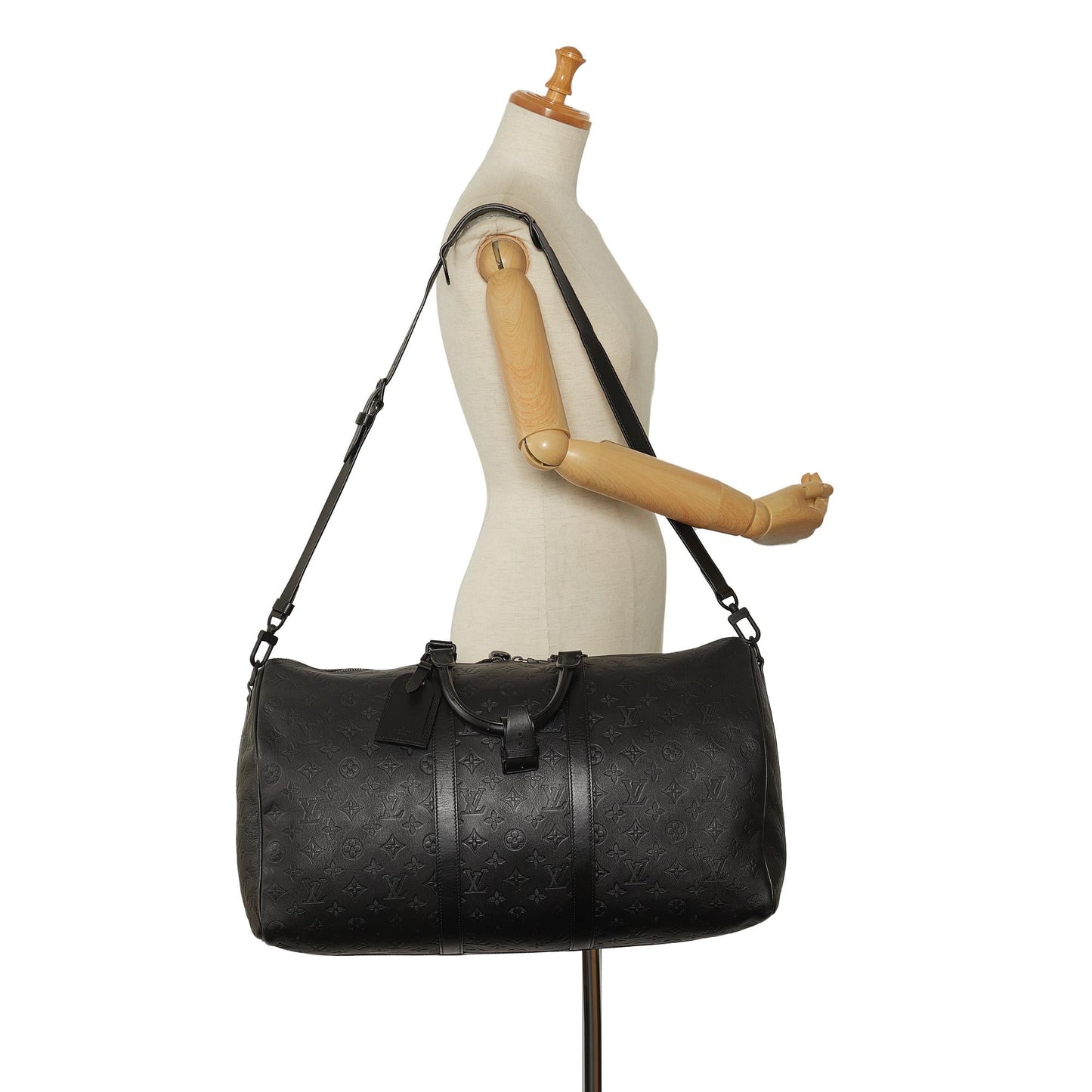 Louis Vuitton Monogram Shadow Keepall Bandouliere 50 (SHG-eCxY7D)