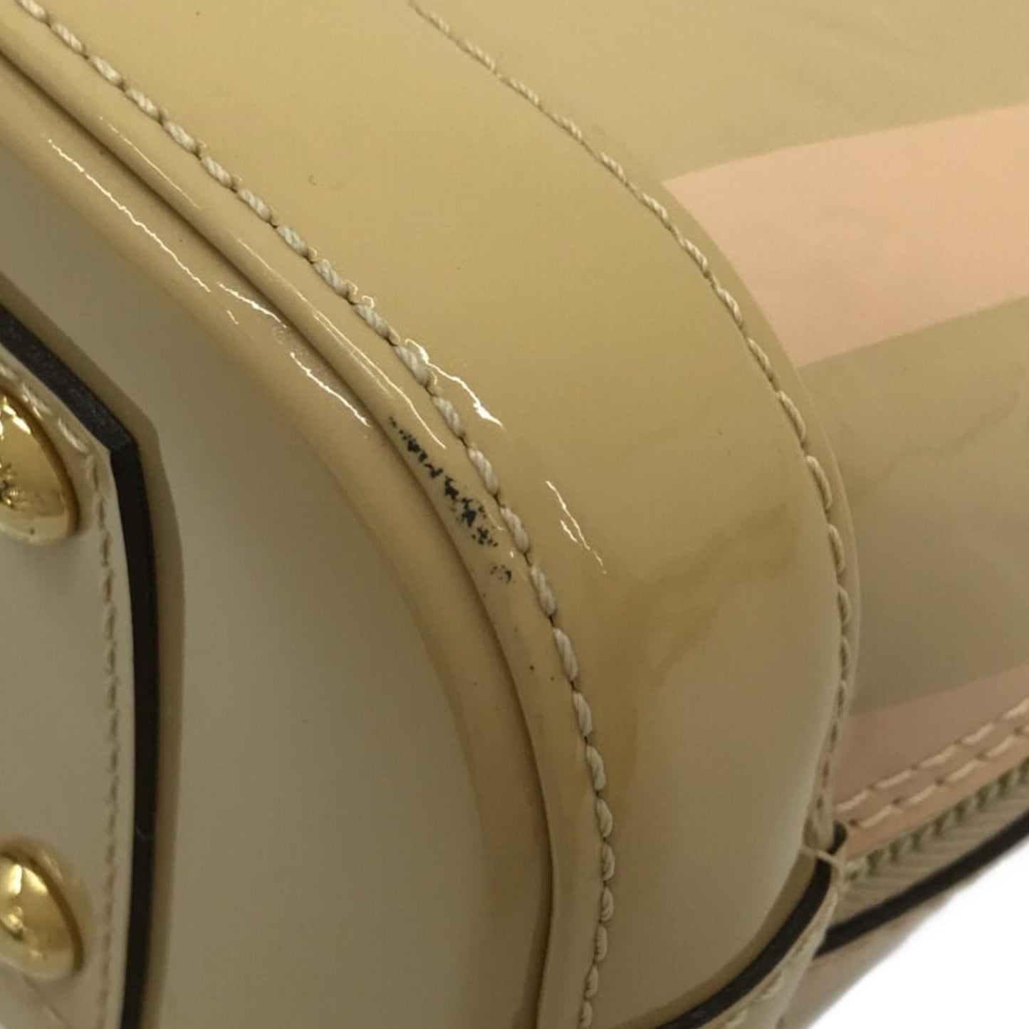 Louis Vuitton Monogram Vernis Rayures Alma BB (SHG-JU3Da7)