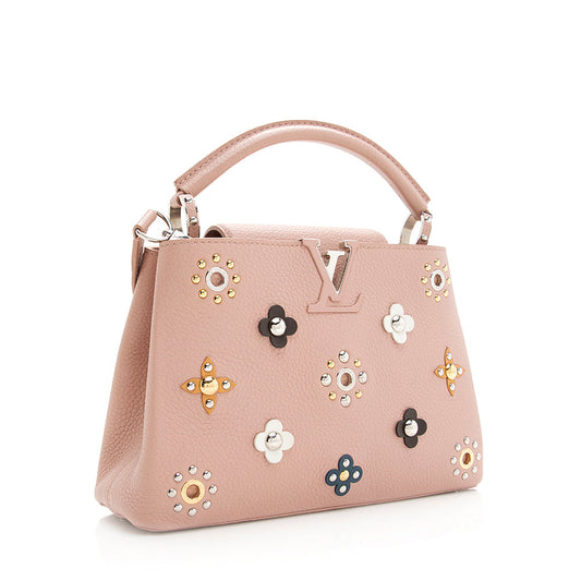 Louis Vuitton Taurillon Leather Flower Embellished Capucines BB Bag (SHF-19410)