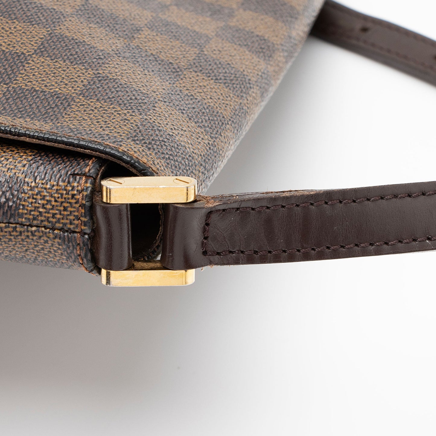 Louis Vuitton Vintage Damier Ebene Musette Tango Shoulder Bag (SHF-FZaXbp)