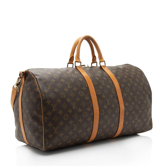 Louis Vuitton Vintage Monogram Canvas Keepall Bandouliere 55 Duffle Bag (SHF-tXtvqY)