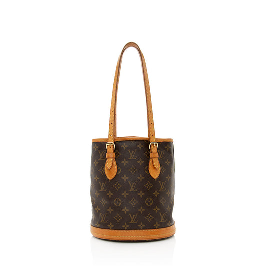 Louis Vuitton Vintage Monogram Canvas Petit Bucket Tote (SHF-21631)