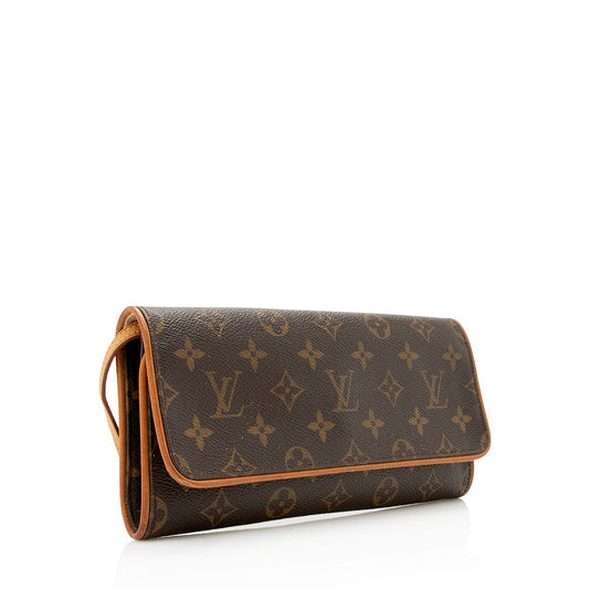 Louis Vuitton Vintage Monogram Canvas Pochette Twin GM Shoulder Bag (SHF-20791)