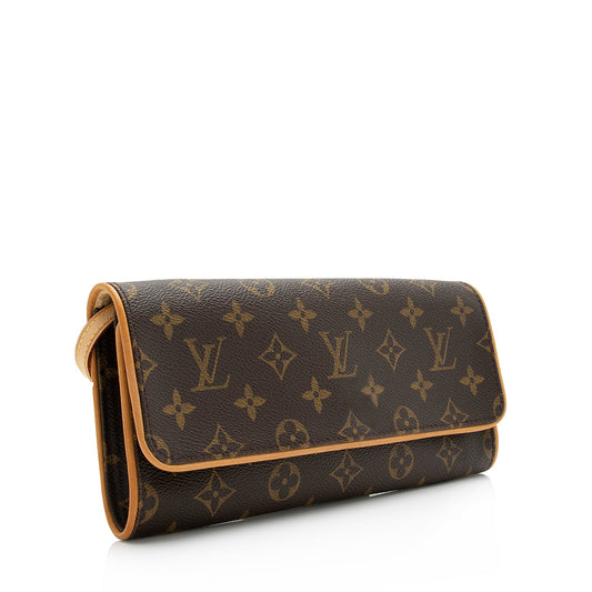 Louis Vuitton Vintage Monogram Canvas Pochette Twin GM Shoulder Bag (SHF-23821)