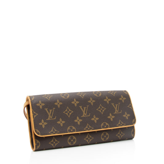 Louis Vuitton Vintage Monogram Canvas Pochette Twin GM Shoulder Bag (SHF-K7tXC4)