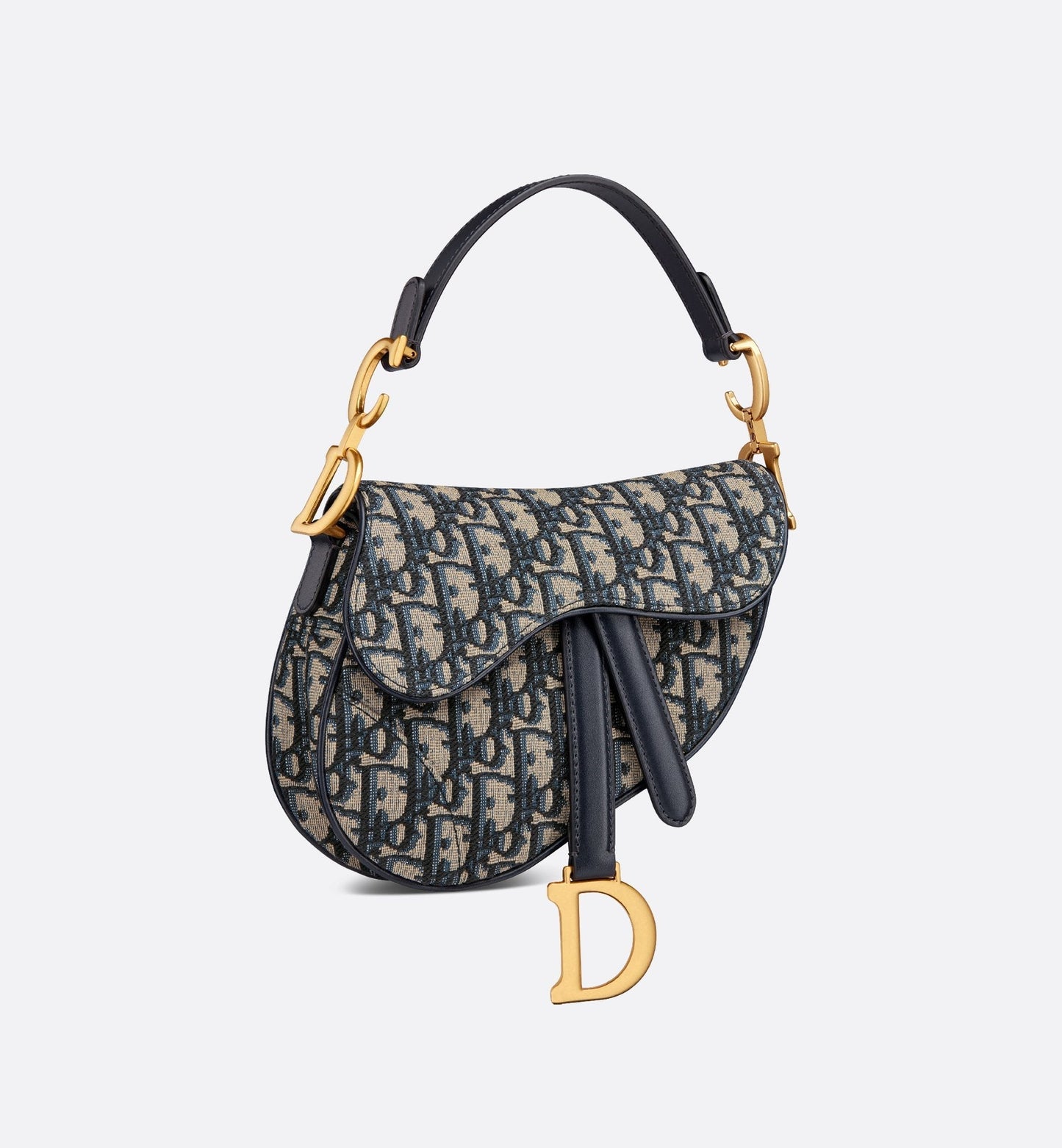 Mini Saddle Bag With Strap Blue Luxury Dior Oblique Jacquard