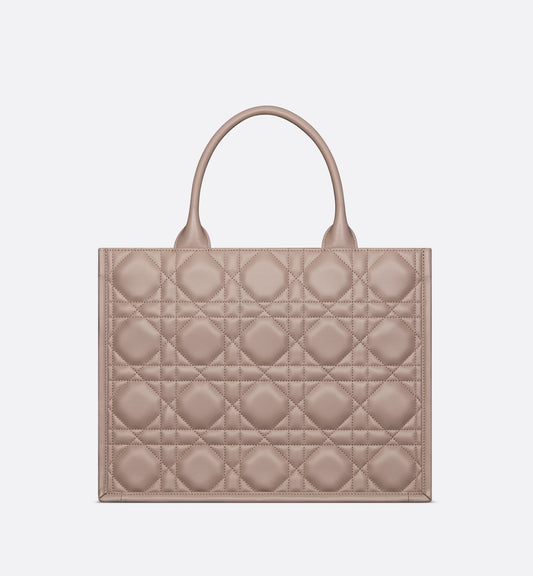 Medium Luxury Dior Book Tote Warm Taupe Macrocannage Calfskin (36.5 X 28 X 16.5 Cm)