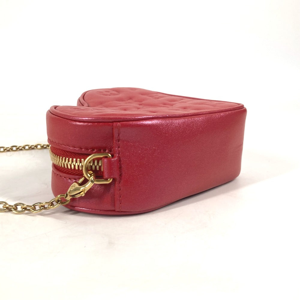 LOUIS VUITTON Shoulder Bag M80837 leather Red Monogram Heart on Chain