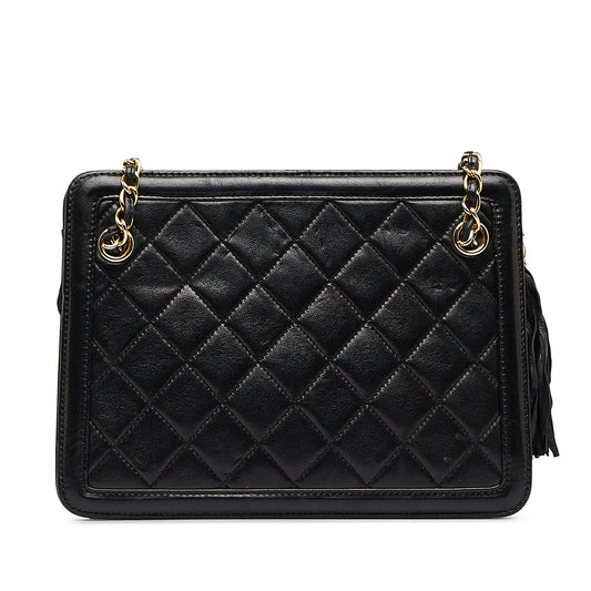 Luxury Chanel Shoulder Bag Black Lambskin Gold