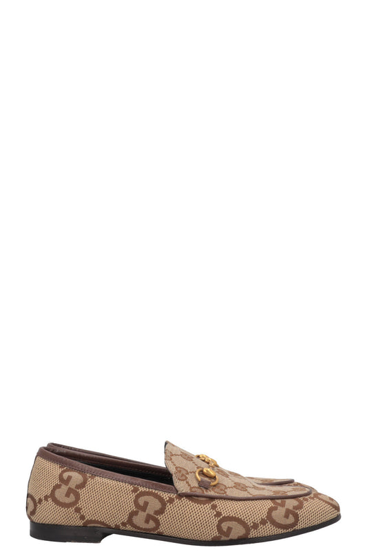 Luxury Gucci Trending 2025 Jordaan Loafers Supreme Giant G Canvas Sand
