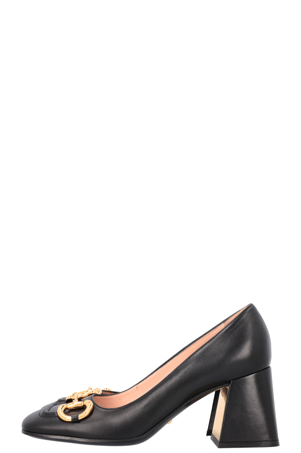 Luxury Gucci Trending 2025 Horsebit Block Heel Pumps Black