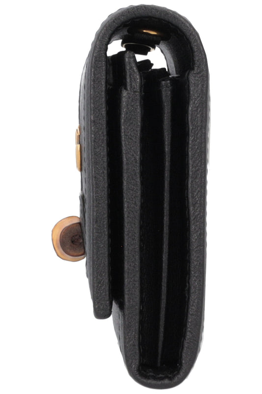 Luxury Gucci Trending 2025 Bamboo Long Wallet Black