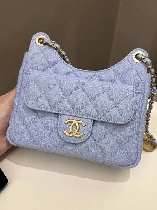 Luxury Chanel Small Hobo Bag Periwinkle Caviar