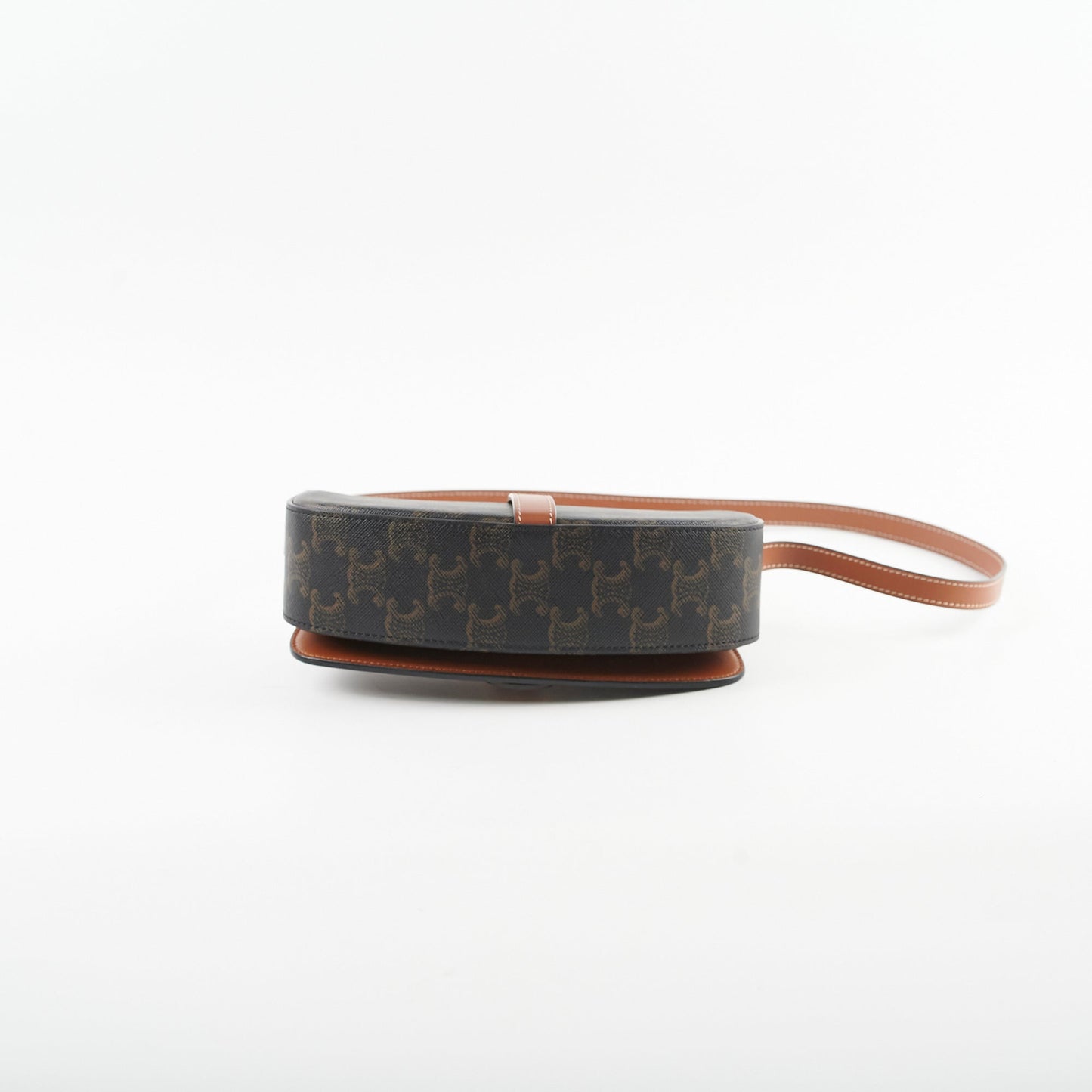 Luxury CELINE Triomphe Tabou Clutch with Strap Brown/Tan
