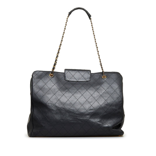 Luxury Chanel Supermodel Weekender XL Black Lambskin Gold