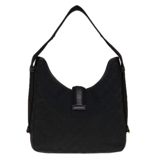 GUCCI Jackie GG Canvas Shoulder Bag Black 92735 10452