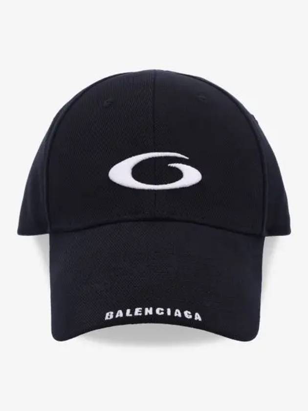 Luxury Balenciaga Embroidered Icon Logo Ball Cap Black