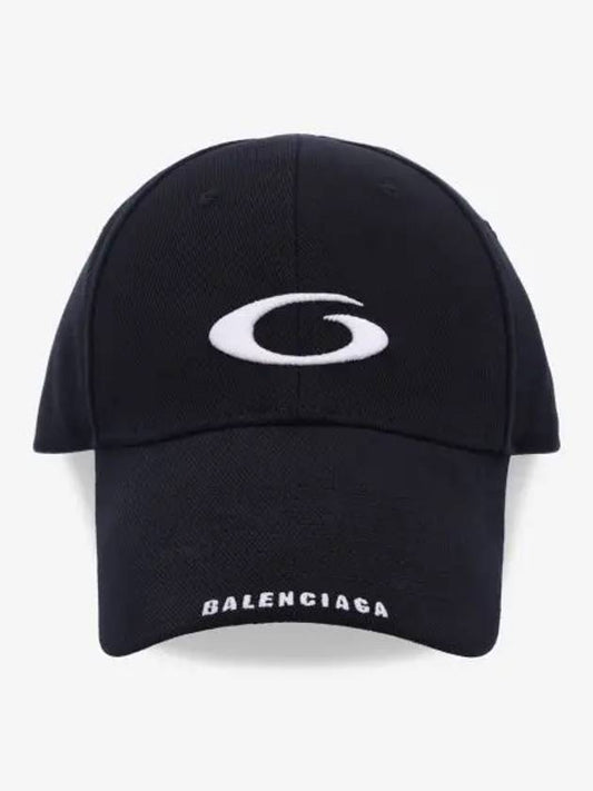 Luxury Balenciaga Embroidered Icon Logo Ball Cap Black