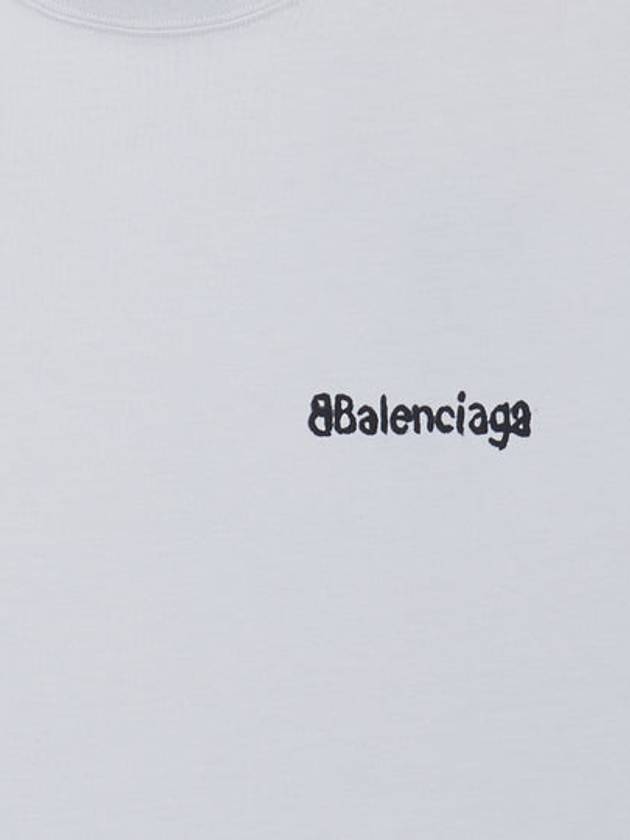 Luxury Balenciaga Logo Crew Neck Short Sleeve T-Shirt White