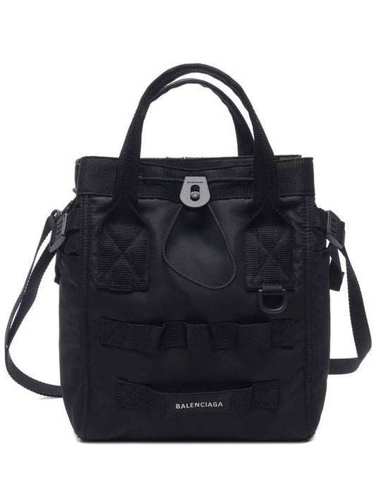 Luxury Balenciaga Army Logo Small Tote Bag Black