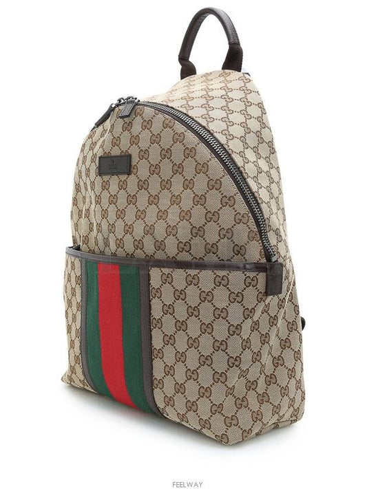 Luxury Gucci Trending 2025 Three Stripes Backpack 190278 Unisex Brown Rucksack